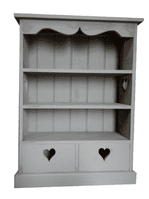 Small wooden bookcase with drawers.